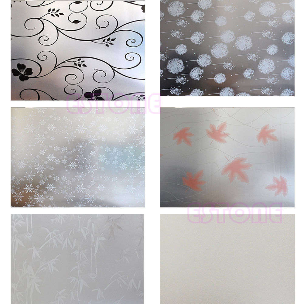 45x200CM PVC Frosted Waterproof Sticker Glass Privacy Shower Screen Window Cover Film Decor