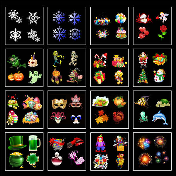 16Patterns Remote Control LED Stage Light Waterproof Moving Sparkling Landscape Halloween Lamp