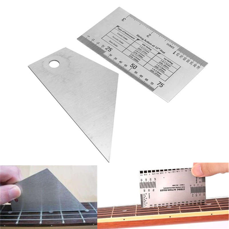 Guitar Fret Rocker Fret Level with String Action Gauge Ruler For Luthier Tool