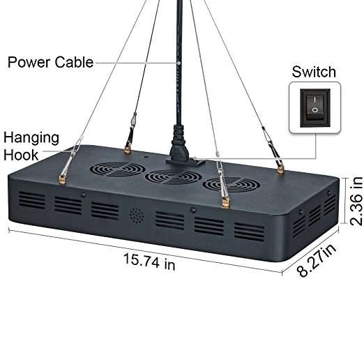 1200W Double Chips LED Grow Light Full Spectrum Grow Lamp for Greenhouse Hydroponic Indoor Plants