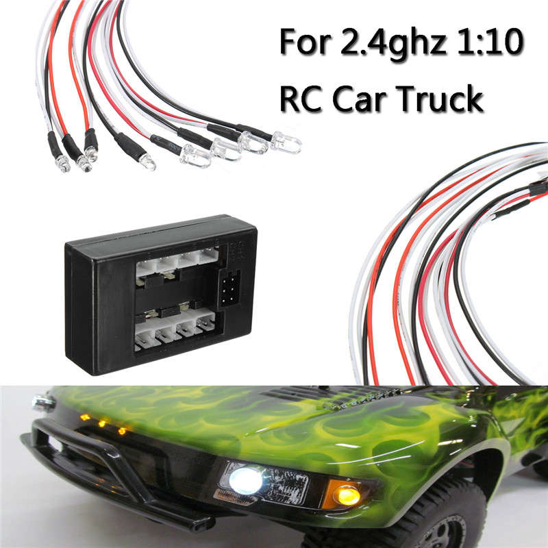 7PCS 8Leds LED Light kit Set Brake Turn Signal For 2.4G 1/10 RC Car Parts Accessories