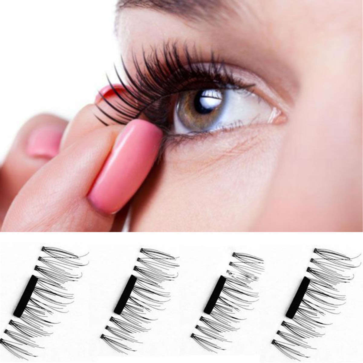Reusable Magnetic Eye Lashes Black Thicker 3D Magnet False Lash Light Weight Makeup No Glue Needed