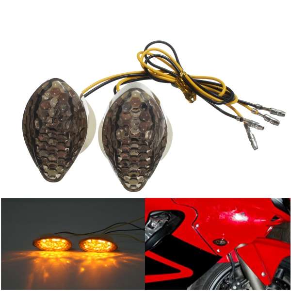 12V Smoke LED Turn Signal Indicator Light For Honda CBR600RR 03-12 2004 05 06 07 08