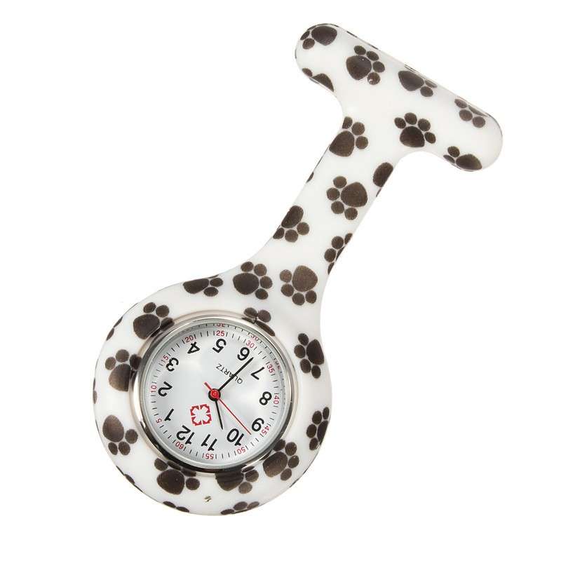 New Bright Print Silicone Nurse Doctor Paramedic Tunic Brooch Fob Pocket Watch