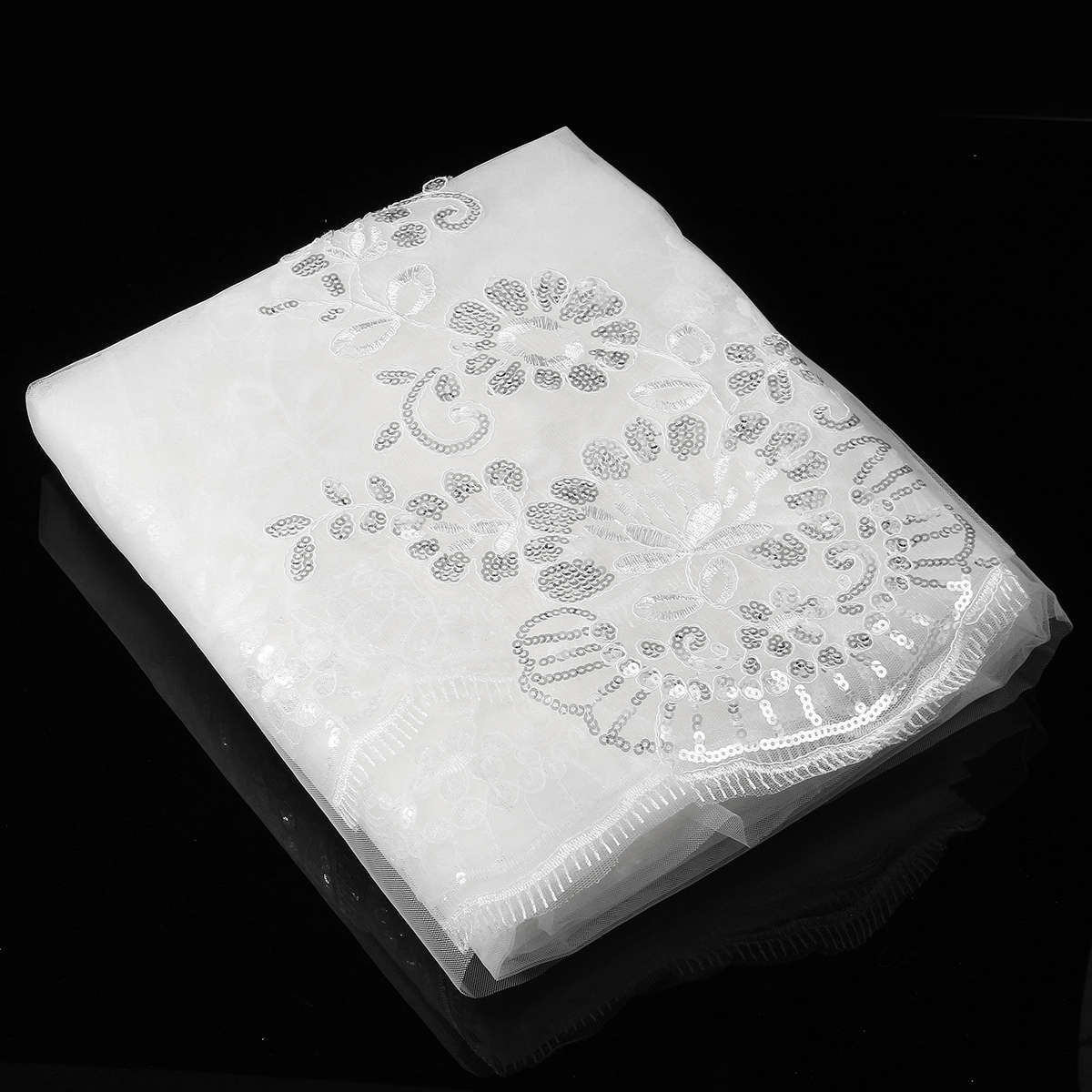 4 Meters White Ivory Wedding Veils Long Lace Edge Bridal Veil