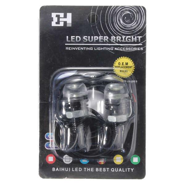 18MM 3LED White LED Eagle Eye Lamp Car Back Up Daytime Running Fog Light