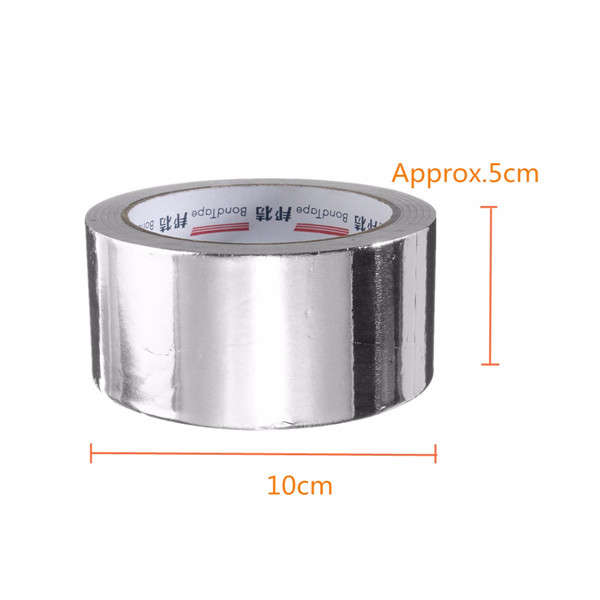 50mm x 25M Silver Aluminum Foil Tape Heat Reflection Self Adhesive Seal Ring Roll Tape