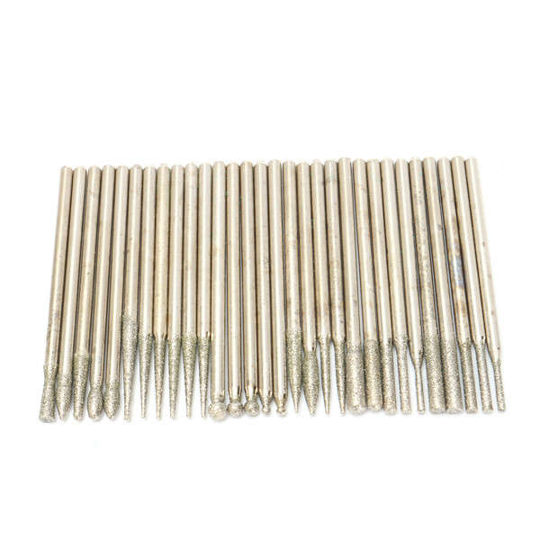 30pcs 2.35mm Diamond Emery Grinding Drill Bit Set Engraving Rotary Tool Accessories