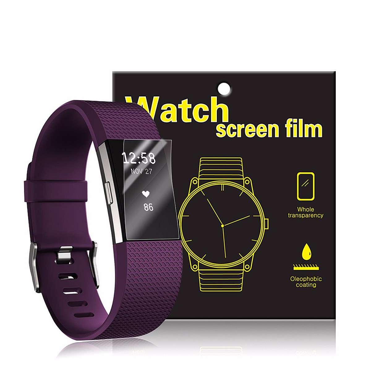 3Pcs Anti Scratch Frosted Screen Protector Film Shield Guard For Fitbit Charge 2