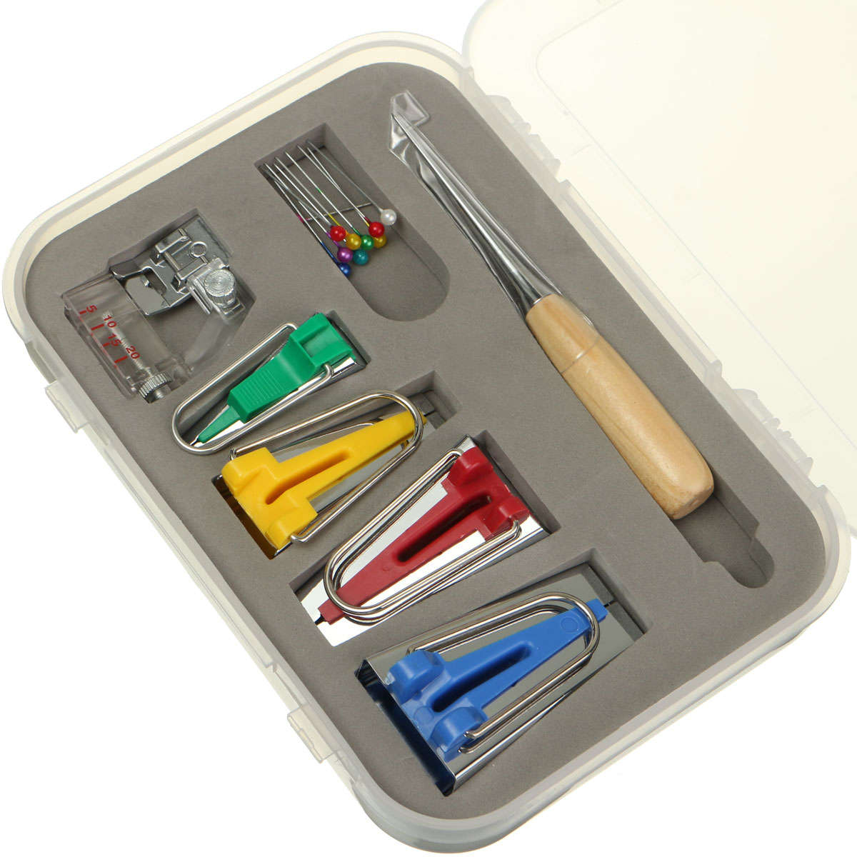 DIY Sewing Patchwork Bias Tape Maker Tool Kit Sewing Machine Binder Presser Foot Fitting