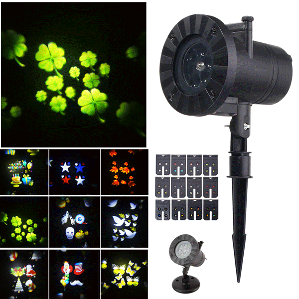 12 Patterns 4 LED Projector Light Stage Light  Motion Rotating Spot Light Christmas Halloween