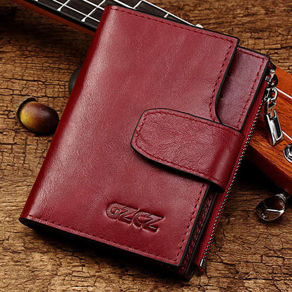 Women Short Genuine Leather Vintage Wallet