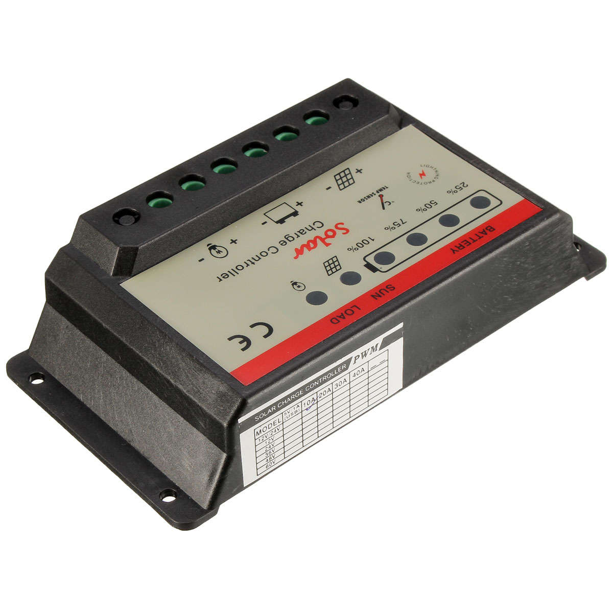 12V/24V 10A PWM Solar Charger Controller Battery Charging Regulator