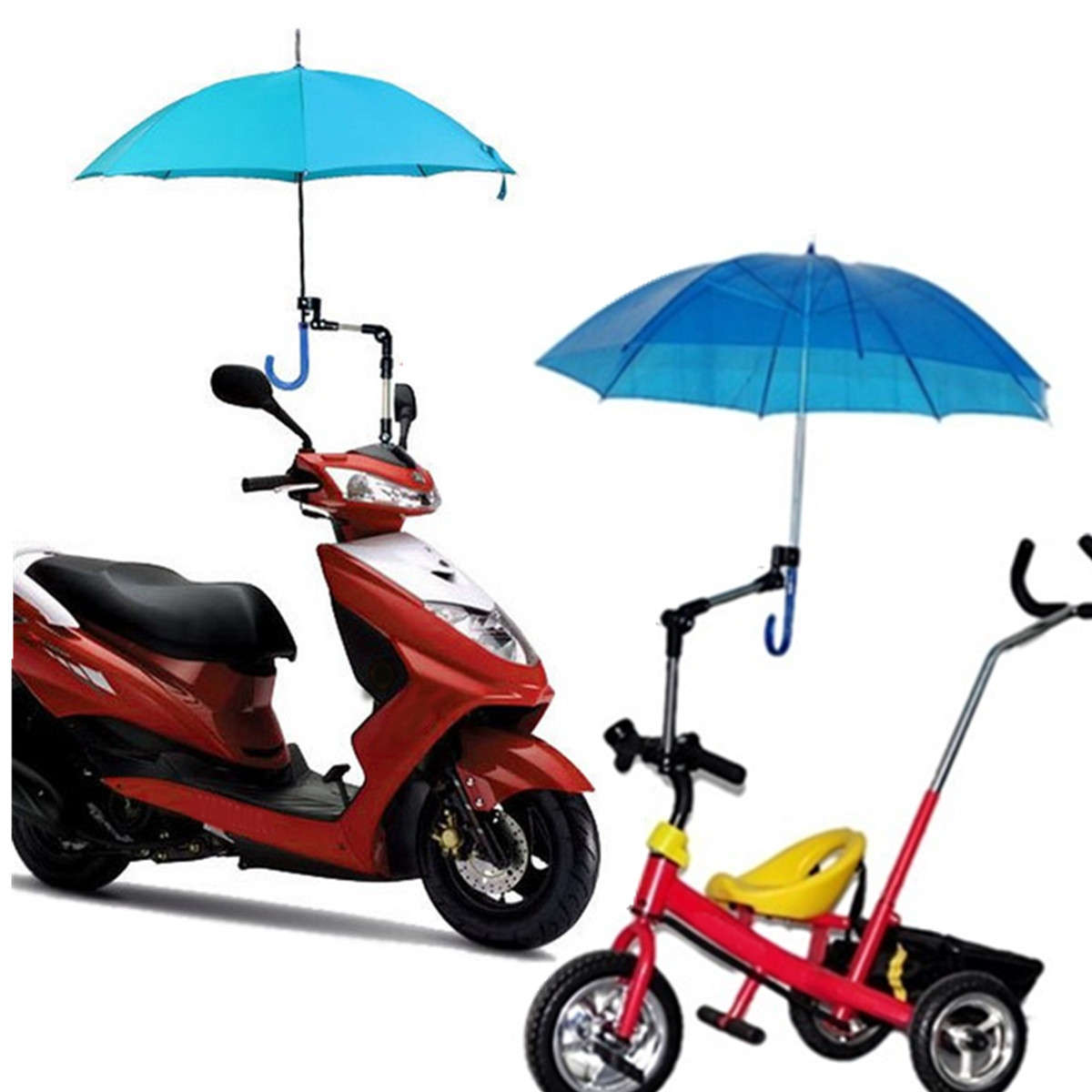 Umbrella Stand Baby Car Supporter Connector Holder Pipe Bar Attachment Clamp Wheelchair Scooter