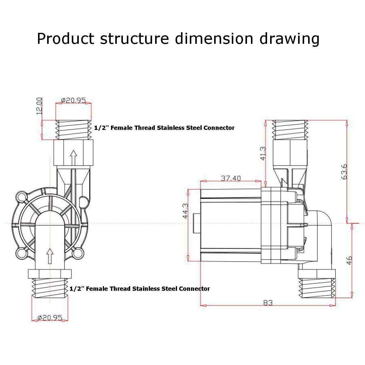 12V Solar Hot Water Circulation Pump Homebrew Beer Circulation Brushless Pumps Plastic W/ Connector