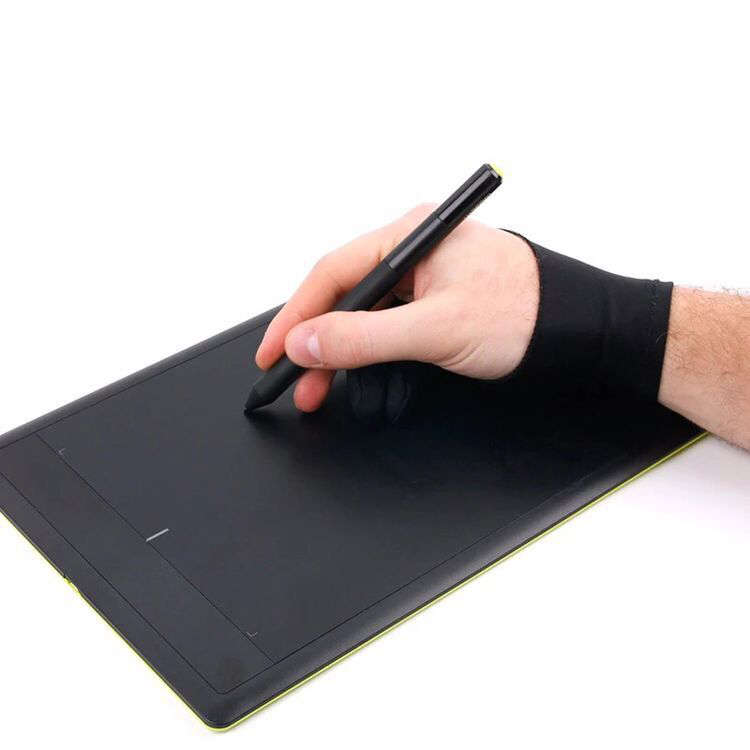 Safety Glove Artist Glove For Any Graphics Tablet Black 2 Finger Anti-Fouling Right And Left Hand Av