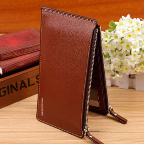 Men Genuine Leather 15 Card Slots Long Wallet Secretary Wallet Organizer Checkbook Card Case