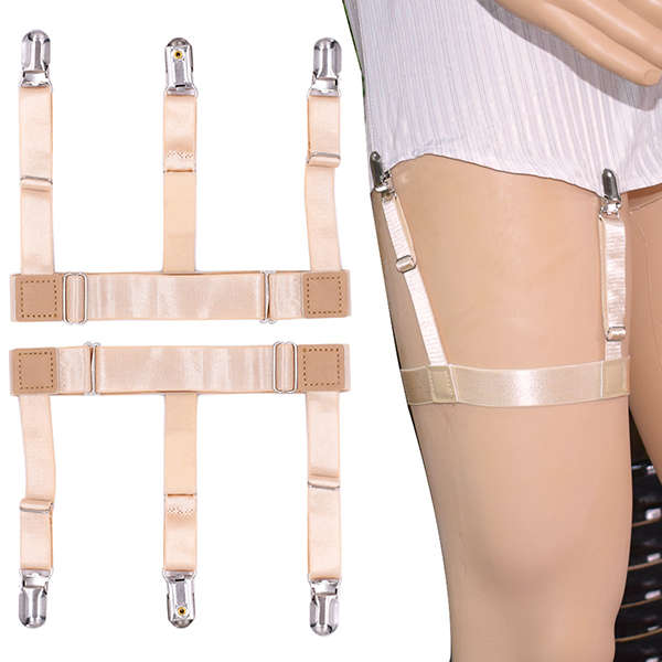 Men Shirt Stays Garters Leg Suspenders Adjustable Elastic Shirt Holder Casual Leg Braces