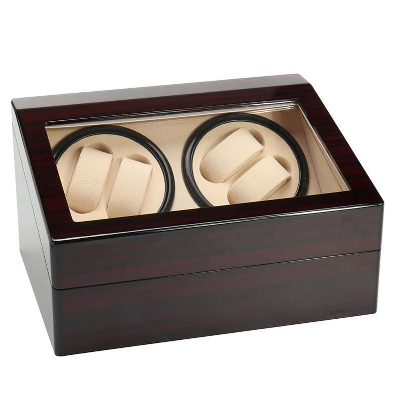 Automatic 4+6 Quad Watch Winder Rotation Display Watch Box