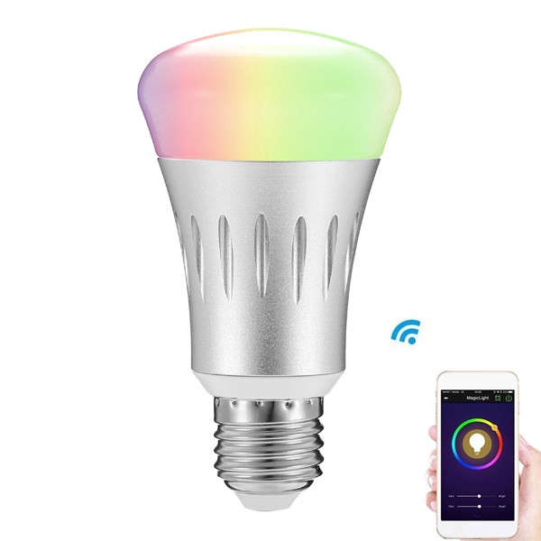 ARILUX&reg; E27 8W RGB + White Dimmable Smart WIFI LED Light Bulb Works with Amazon Alexa Echo AC85-