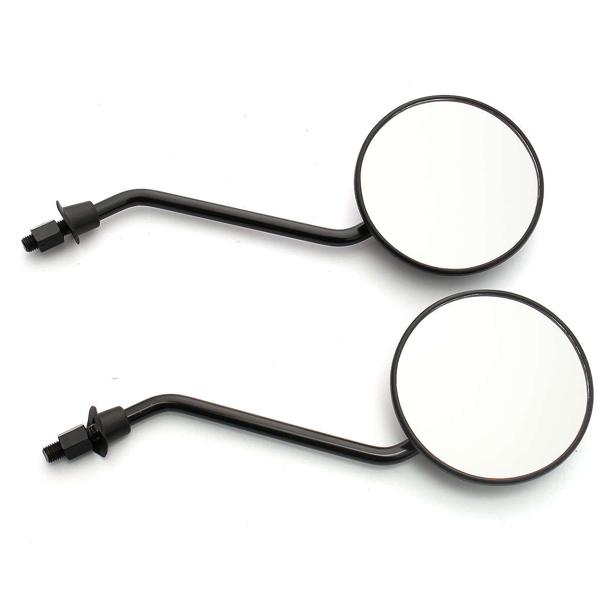 Round Rear View Side Mirrors Universal For Motorcycle Scooter ATV 10mm Thread