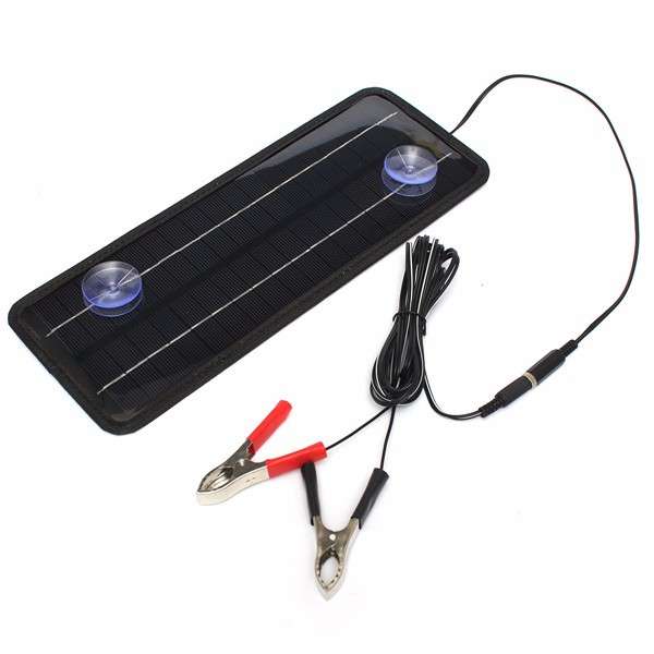 Portable Solar Panel Power Battery Charger Backup For Car Boat Automobile 12V 5W