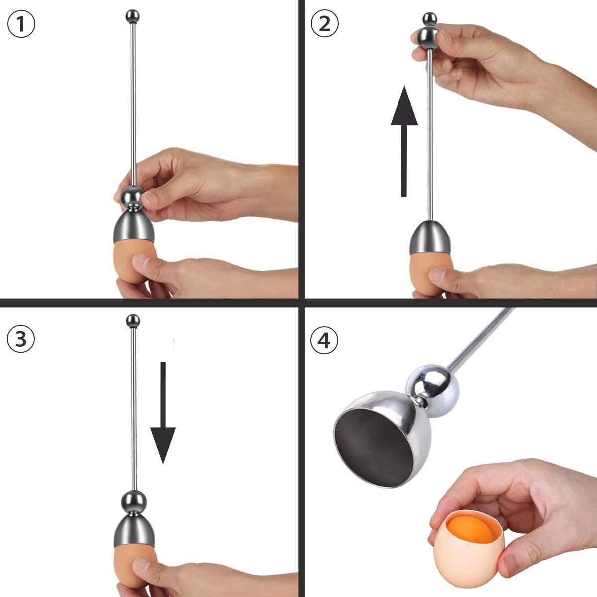 KCASA KC-ET047 Stainless Steel Egg Shell Opener Topper Cutter Cracker Knocker Kitchen Cooking Tools