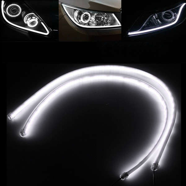 2pcs 85cm DC 12V White Flexible Car DRL LED Daytime Running Light Strip Angel Eye DRL Light Strip