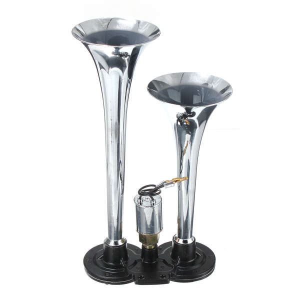 24V 135db Super Loud Dual Air Horn For Truck Mega Train Chrome