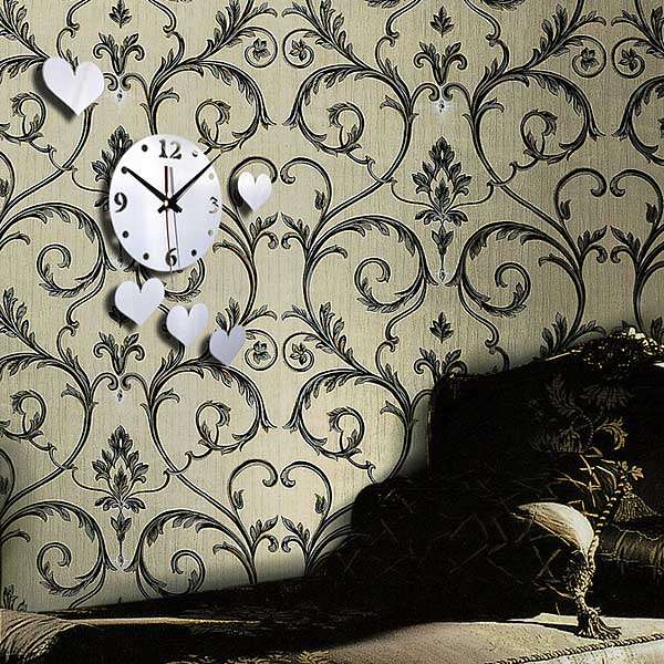 DIY 3D Home Modern Love Wall Clock Decor Mirror Living Room