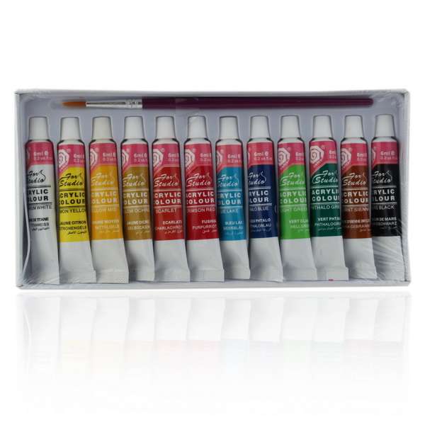 12 Colors Acrylic Nail Art Paint Set With Nail Art Brush Pen