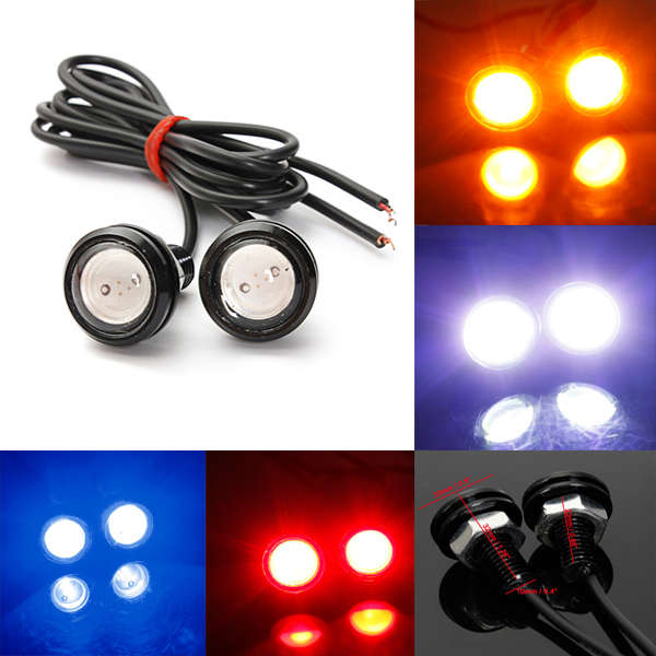 Car 3W COB LED Eagle Eye Light Daytime Running Backup Lamp 12V