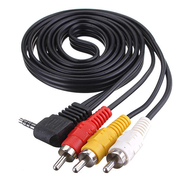 3.5mm Mini AV to 3 RCA Male Adapter Audio Video Cable Stereo Cord