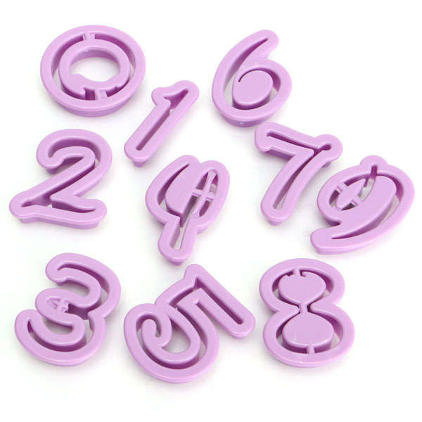 Plastic Number Cookie Cutter Biscuit Fondant Mold Cake Decorating Tool