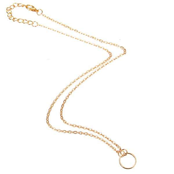 Gold Silver Circle Clavicle Chain Pendant Necklace For Women