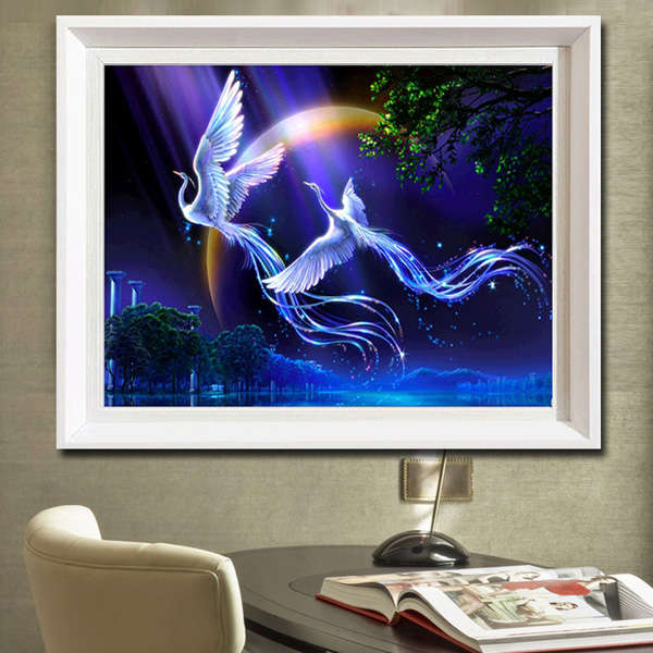 45x38cm DIY Diamond Painting Phoenix Pattern Rhinestone Cross-stitch Kits