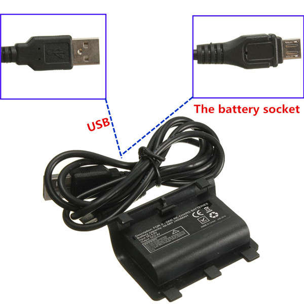2400mah Rechargeable Battery Pack & Cable For Xbox One Play Charge Kit
