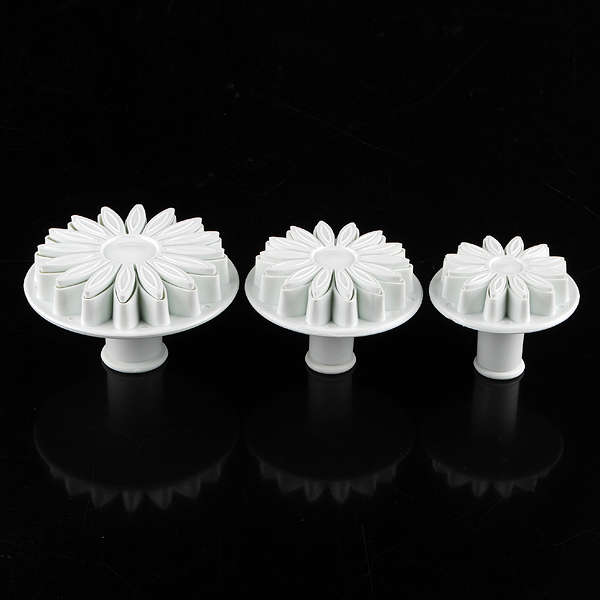 3pcs Veined Sunflower Gerbera Daisy Plunger Cutter Tool