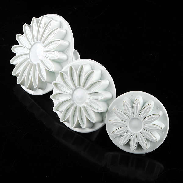 3pcs Veined Sunflower Gerbera Daisy Plunger Cutter Tool