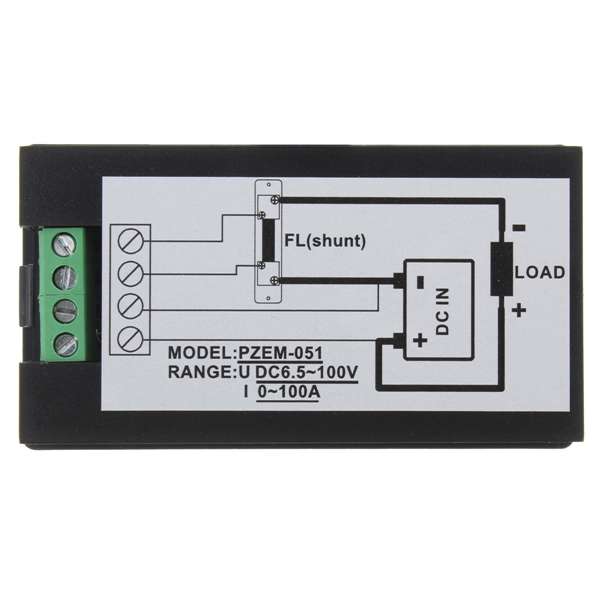 Excellway 100A DC Digital Multifunction Power Meter Energy Monitor Module Volt Meterr Ammeter With