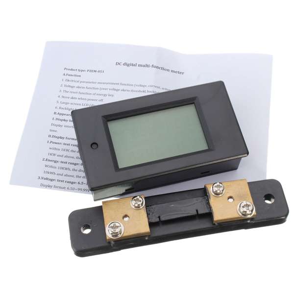 Excellway 100A DC Digital Multifunction Power Meter Energy Monitor Module Volt Meterr Ammeter With