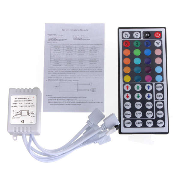 44 Key IR Remote Controller for RGB LED 3528 5050 SMD Strip Light 12V