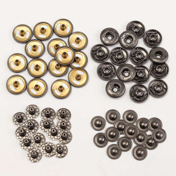15Set 15mm Black Press Studs Snap Popper Fastener Sewing Leather Buttons DIY Craft Kit