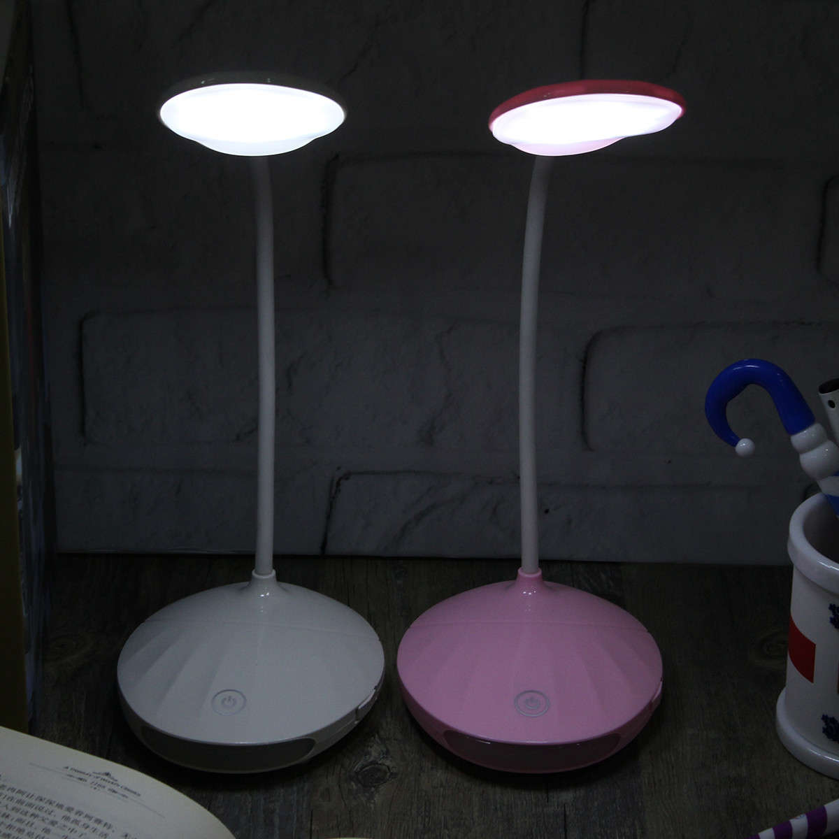 Adjustable Rechargeable Dimmable Touch Sensor LED Reading Night Table Light Desk Lamp