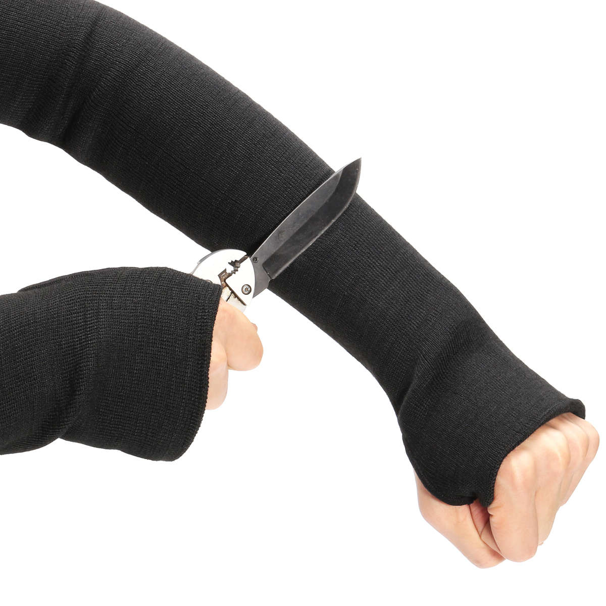 19inch Black Kevlar Protective Arm Sleeves / Cut And Heat Resistant