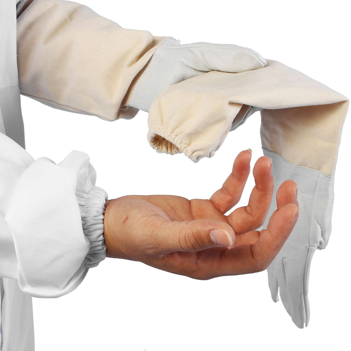 Professional Ventilated Full Body Beekeeping Bee Keeping Suit w/ Leather Gloves