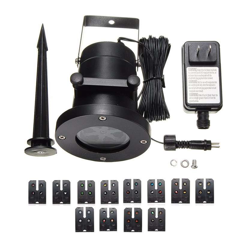 12Pattern Waterproof LED Moving Laser Projector Stage Light Christmas Halloween Lamp