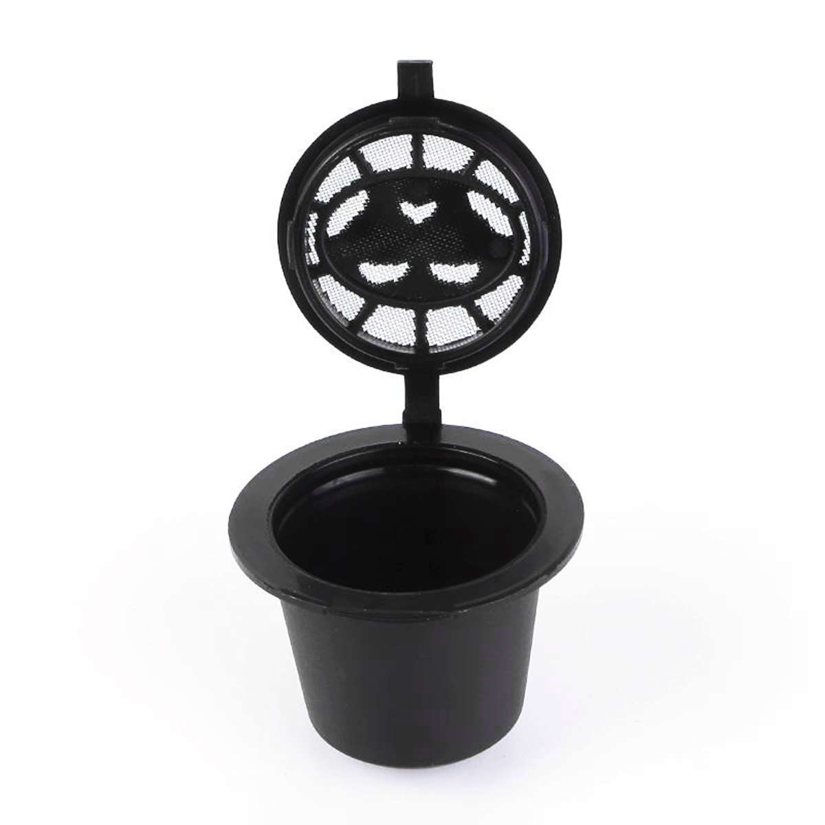 8 Pcs Sets Black Refillable Coffee Capsule Cup Reusable Refilling Filter For Nespresso Machine With