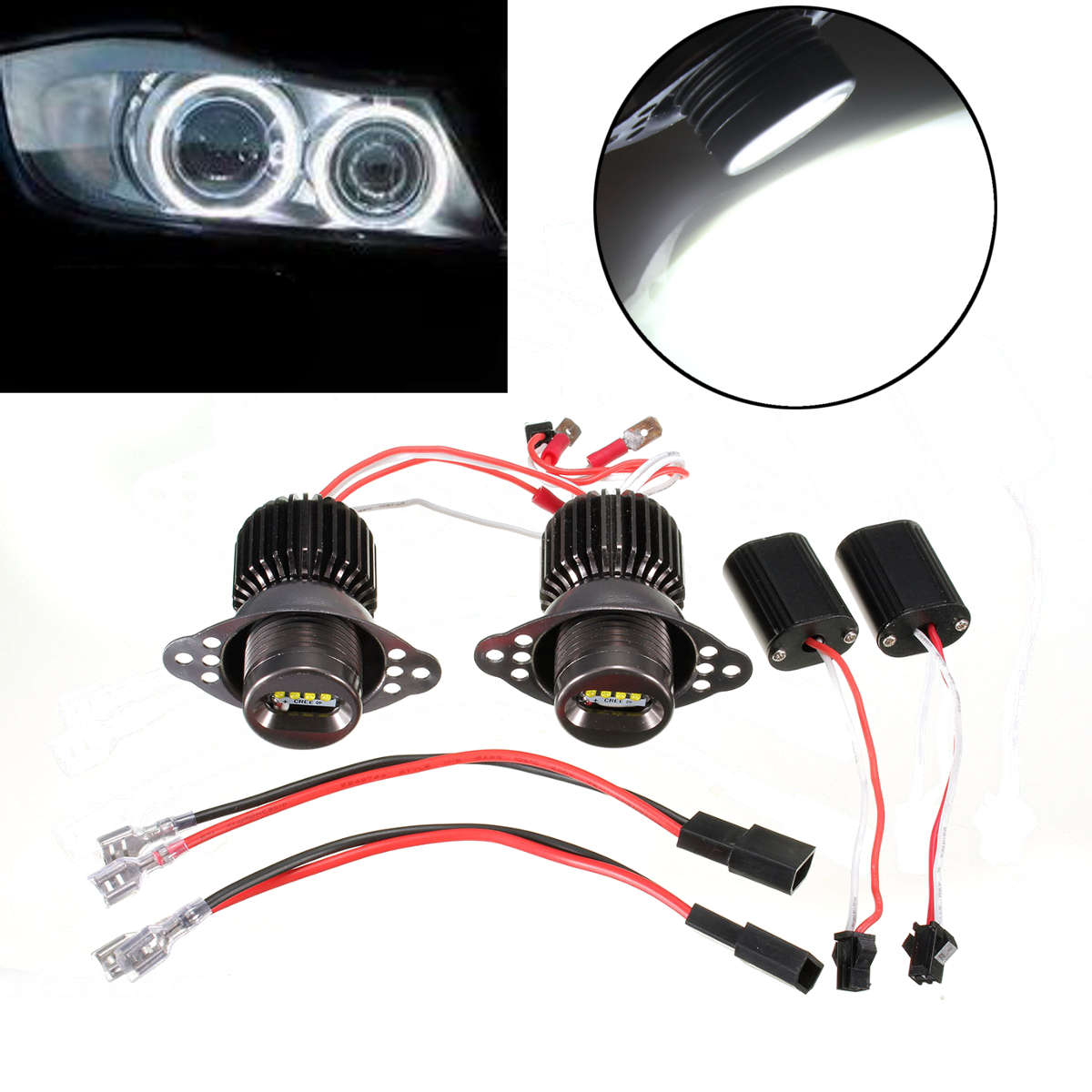 LED White Angel Eye Halogen Halo Light Bulb 20W For BMW E90 E91 2009-2011
