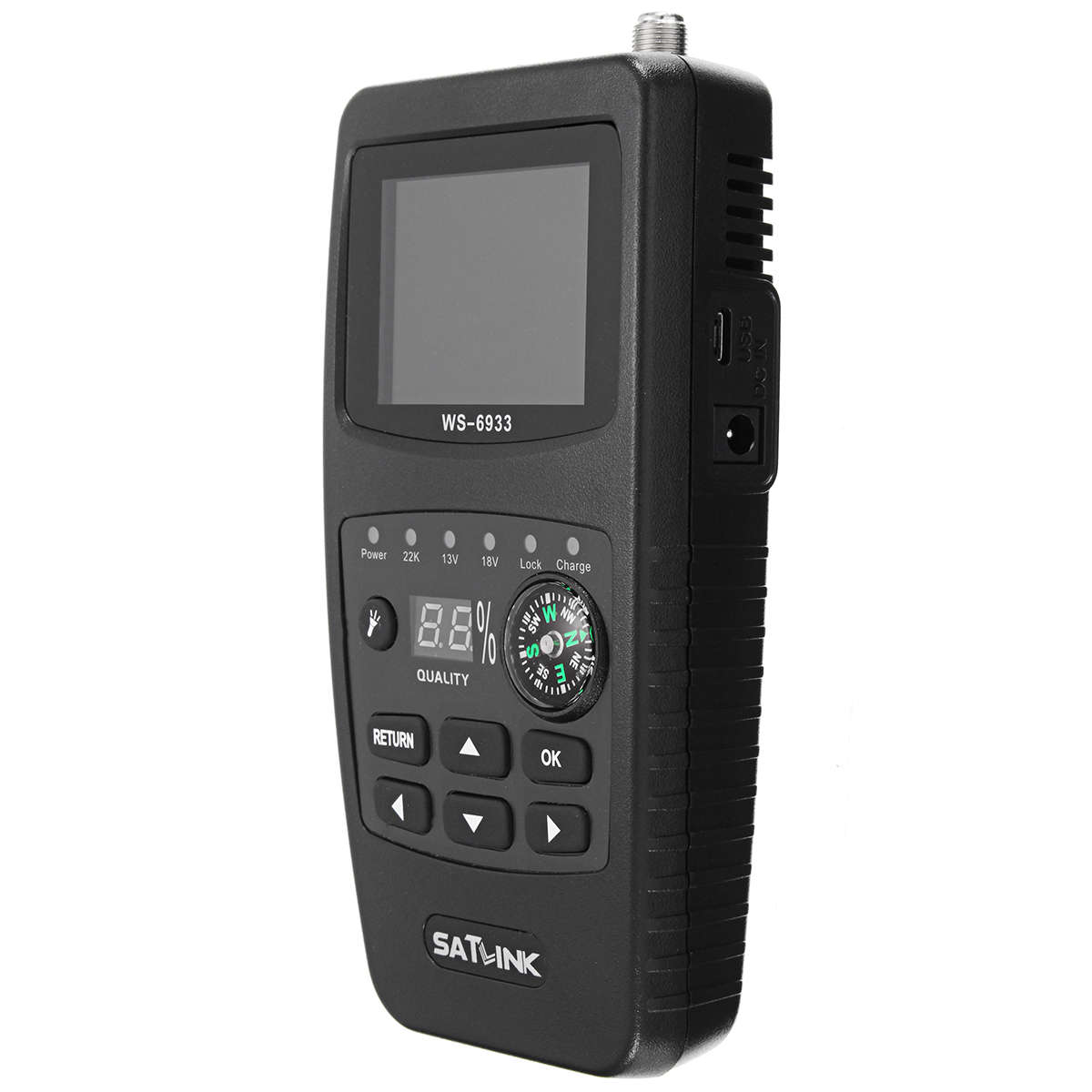 Satlink WS-6933 DVB-S2 FTA Digital Satellite Finder Meter LCD Flashlight